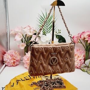 Valentino by Mario Valentino Vanille D Diamond Leather Shoulder Bag